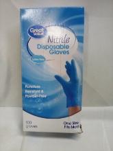 100Cnt Box of Great Value Latex Free Nitrile Disposable Gloves