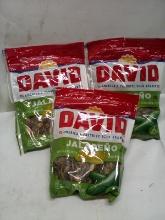 Lot of 3 David Seed Brand Jumbo Salted&Roasted Jalepeno Sunflower Seeds