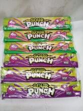 Lot of 6 Assorted Sour Punch Straws- (3) Watermelon, (3) Grape