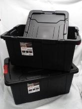 Pair of Sterilite 15Gal. Industrial Totes w/ Locking Lids