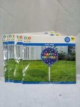 Lot of 4 Approx. 26”T Birthday Yard Signs
