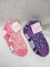 2 Twin Packs of Womens Popocorn Cozy Socks