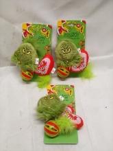 Lot of 3 Assorted Grinch Character Cat Toy 3Pc Sets