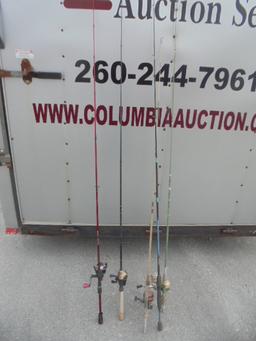 Group of 5 Assorted Rod & Reels
