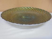 Beautiful Art Glass Peacock Design Large Bowl