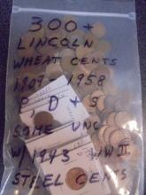 300+ Lincoln Wheat Cents