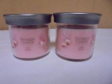 (2)4.3oz Yankee Candle Pink Sands Jar Candles