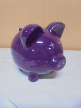 Purple Ceramic Piggy Bank