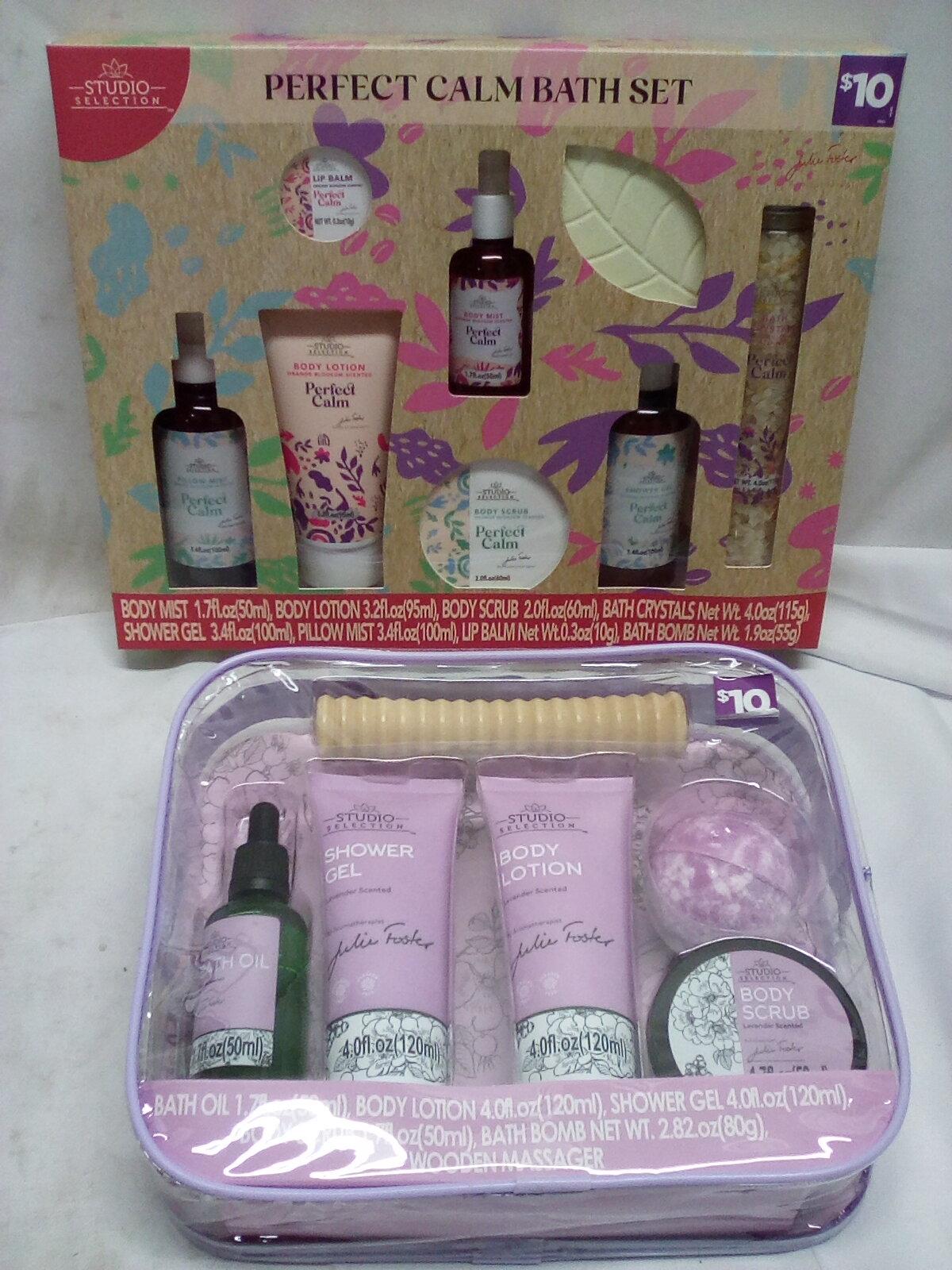 2 Studio Selections Bath Sets- (1) 8Pc Calming Set, (1) 6Pc Julie Foster Set