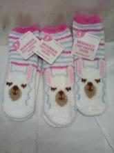 Qty 3 Women Cozy Critter Socks Shoe Size 4-11