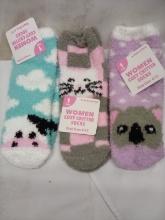 Qty 3 Women Cozy Critter Socks Shoe Size 4-11