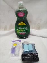 Palmolive 20oz Liquid Dish Soap/ Nail Brush/ Finger Sponges