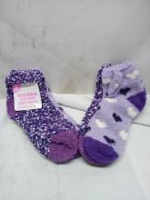 Qty 2 Women Popcorn Cozy Socks Shoe Size 4-11 2Pack