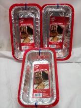 Qty 3 Loaf Pan 2pk with Lids 8.7” x 4.53” x 2.28”