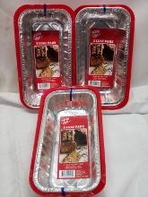 Qty 3 Loaf Pan 2pk with Lids 8.7” x 4.53” x 2.28”