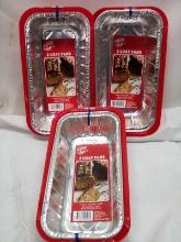 Qty 3 Loaf Pan 2pk with Lids 8.7” x 4.53” x 2.28”