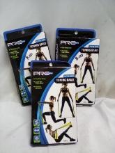 Lot of 3 Pro Strength Extra Wide Toning Bands