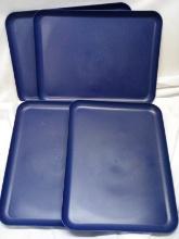 Qty 4 Plastic Rectangle Tray 16” x 12”