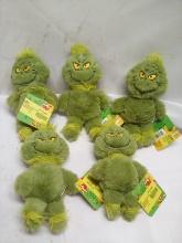 Lot of 5 Assorted Rattle Dog Chew Toys- Grinch