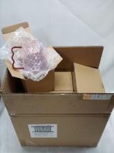 Full Case of 12 Room Essentials Pink w/ Berry Handle Glass Mugs