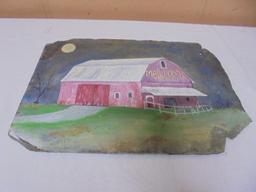 Mail Pouch Tobacco Barn Hand Painted Slate