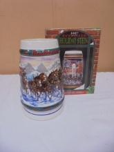 1997 Budweiser Holiday Stein "Home For The Holidays" Stein