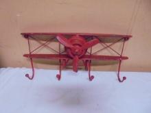 Metal Bi-Plane Wall Art w/ 4 Hooks