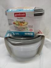 Qty 2 Large Bowls with Lids 6.2 cups Leak Resistant plastic storage container 3pk