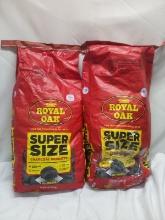 2 Royal Oak 14Lbs Bags of Super Size Charcoal Briquets