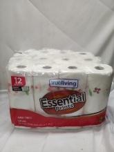 12 Pack of TrueLiving Essential Prints 128 Sheet Paper Towel Rolls