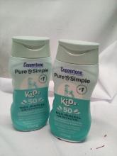 Pair of 6FlOz Coppertone Pure&Simple 50 Mineral Sun Protection Lotion for Kids