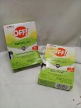 Pair of OFF! Botanicals Plant-Based Insect Repellent Towelettes 10Cnt Packs