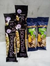 Qty 4 Salt & Pepper Pistachios/ Qty 2 Dry Roasted Salted Pistachios