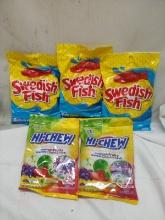 Qty 3 Swedish Fish 8oz/ Qty 2 Hi-Chew 3.53oz