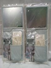 Qty 2 Stick On Mirror & Shower Caddy Set