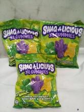 Qty 3 Shaq A Licious XL Sour Gummies 6.2oz