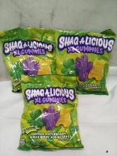Qty 3 Shaq A Licious XL Sour Gummies 6.2oz