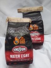 2 Kingsford 4Lbs Bags of Match Light Instant Charcoal Briquets