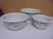 3pc Set of Corelle Coordinates Stoneware Nesting Mixing Bowls