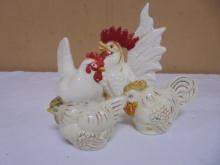 2 Sets of Vintage Chicken Salt & Pepper Shakers