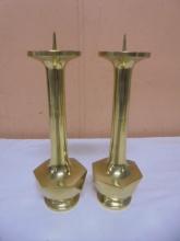 Matching Pair of Vintage Brass Candle Sticks