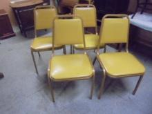 Set of 4 Heavy Duty Cushioned Back & Seat Stacking Chairs