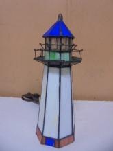 Stained Glass Lighted Lighthouse