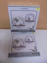 2 Brand New Sets of 2 Wall Shelves