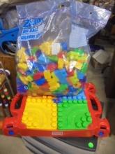 Large Bag of Children's Mega Bloks Building Blocks w/ Rolling Base