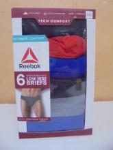 6 Pair Box of Reebok Low Rise Briefs