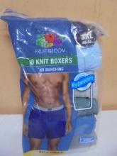 6 Pair Package of Fruit of the Loom Knit Boxers