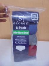6 Pair Package of George Mid-Rise Briefs