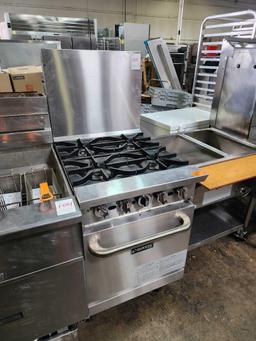 Never Used - Dukers 4 Burner Gas Range and Oven