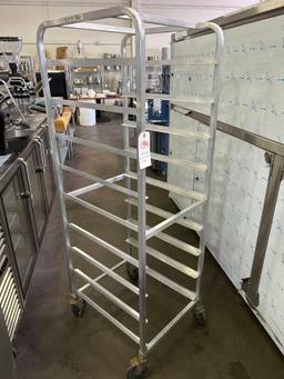 8 Slot Aluminum Food Bin Rack on Casters